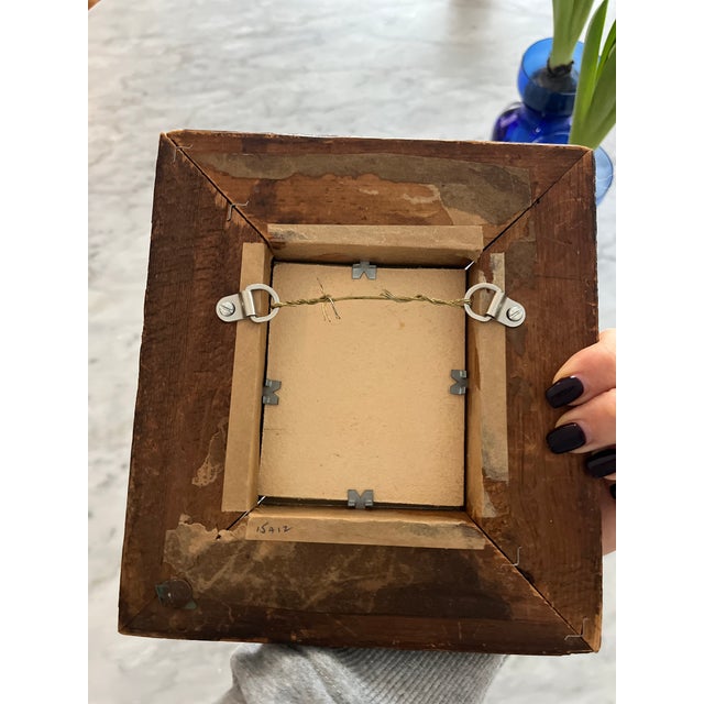 Antique Primitive Miniature Framed English Watercolor Portrait Artwork For Sale - Image 4 of 10