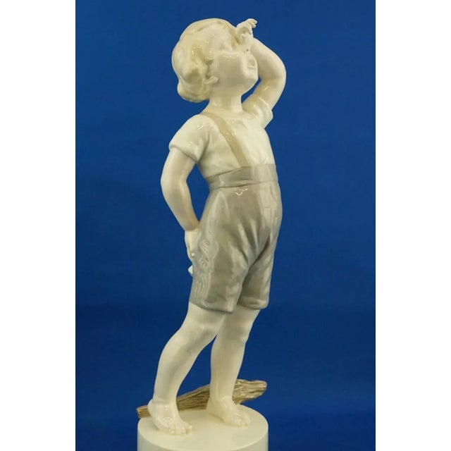 Cream Very Large Ceramic Sculpture of a Crying Child by Albertbdominique Rozé for Goldscheider, Austria, 1900s For Sale - Image 8 of 18