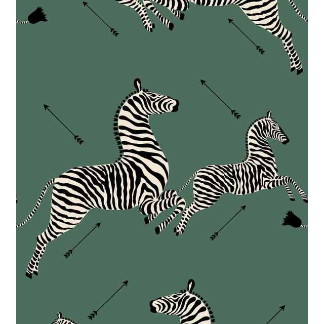 Contemporary The House of Scalamandré Zebras Wallcovering, Serengeti Green For Sale - Image 3 of 3