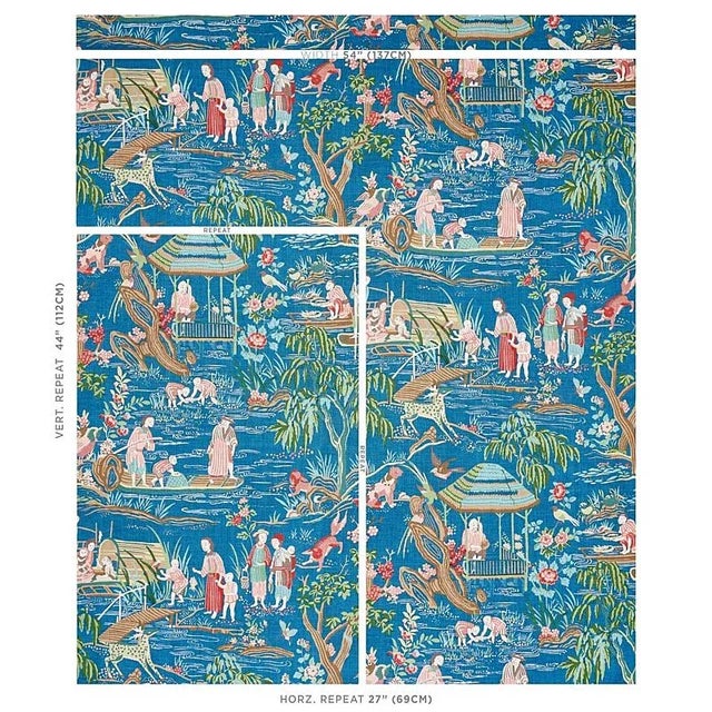 Based on a document from the 1950s and rendered in sublime color combinations, this take on traditional chinoiserie is a...