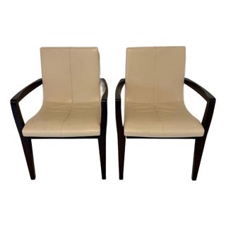 Pair of Holly Hunt Leather Siren Armchairs For Sale