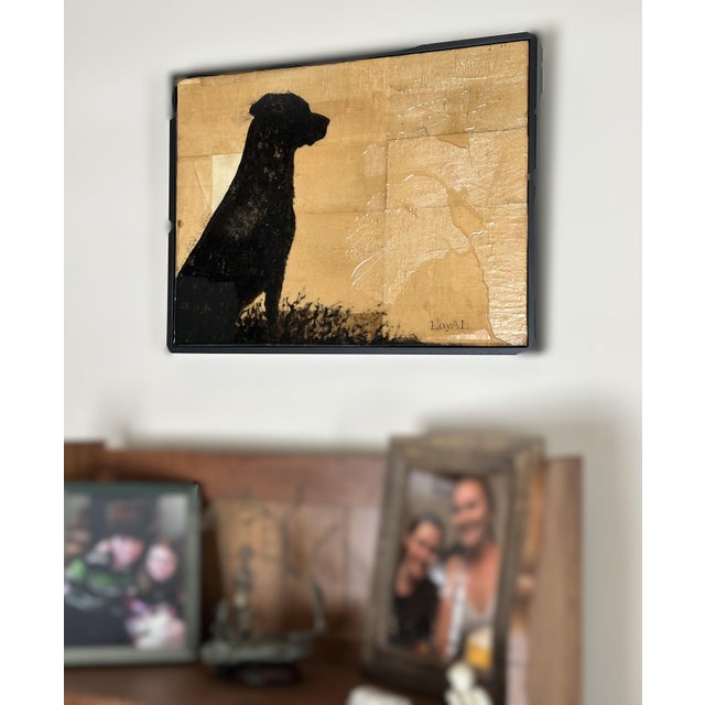 Black 2004 “Loyal” Contemporary Black Mixed Media Painting by Ashley Collins For Sale - Image 8 of 11