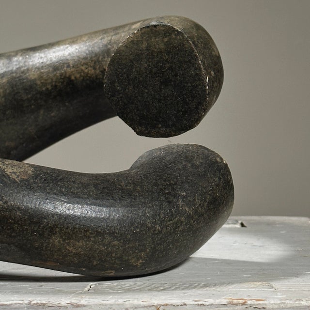 Vintage Hand Carved Minimalist Modernist Stone Sculpture For Sale In Philadelphia - Image 6 of 9