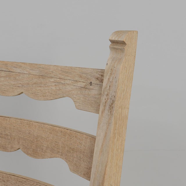 1950s French Oak Dining Chairs With Upholstered Seats - Set of 6 For Sale - Image 4 of 18