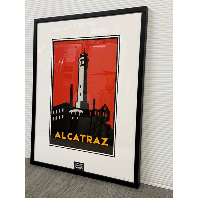 Illustration Alcatraz Golden Gate National Parks Framed Print For Sale - Image 3 of 12