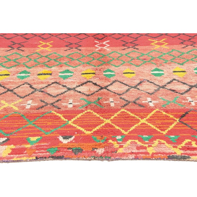 Berber Tribes of Morocco Vintage Red Moroccan Rag Rug - 05'05 X 09'00 For Sale - Image 4 of 9