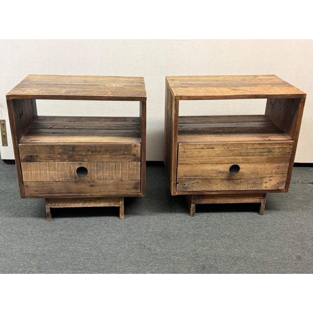 West Elm West Elm Emmerson Reclaimed Nightstands, a Pair For Sale - Image 4 of 12