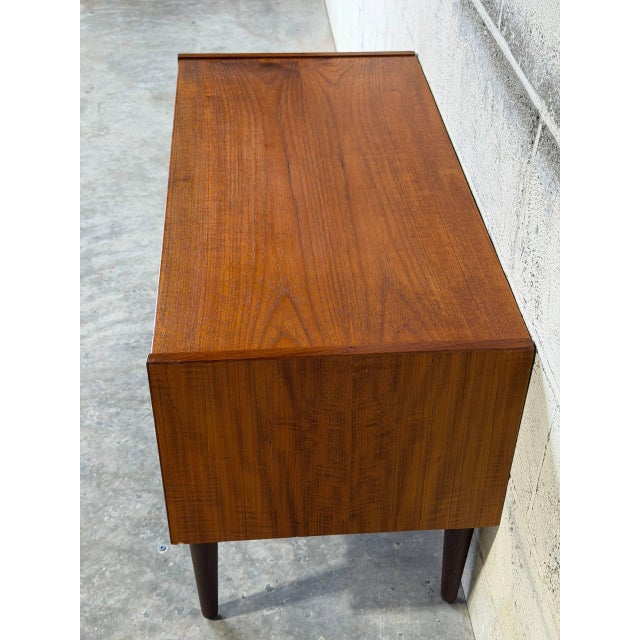 Small Danish Teak Dresser With 2 Drawers Scandinavian Mid-Century Modern Vintage For Sale - Image 10 of 12
