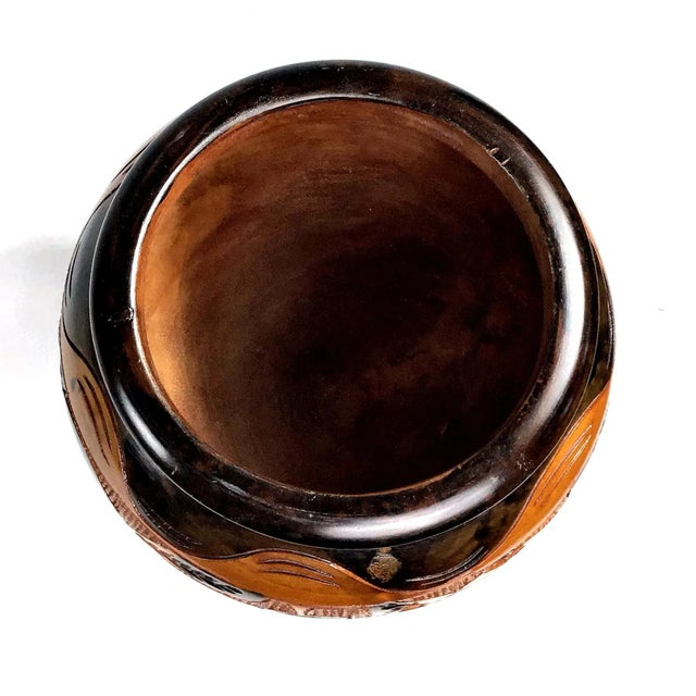 Hand Turned Carved Solid Wood Vase For Sale - Image 11 of 13