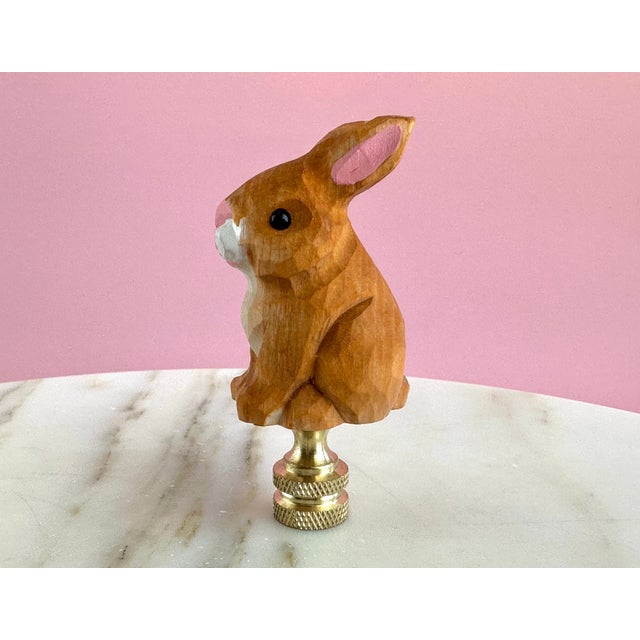 Tan Easter Bunny Lamp Finials - a Pair For Sale - Image 8 of 8
