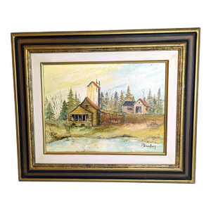Vintage Swedish Oil Painting by John Edmund Strandberg 1930s