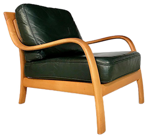 Bentwood & Leather Lounge Chair from Komfort