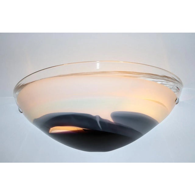 Murano Italian Wall Lamp Murano Hand Blown Transparent Glass For Sale - Image 4 of 13