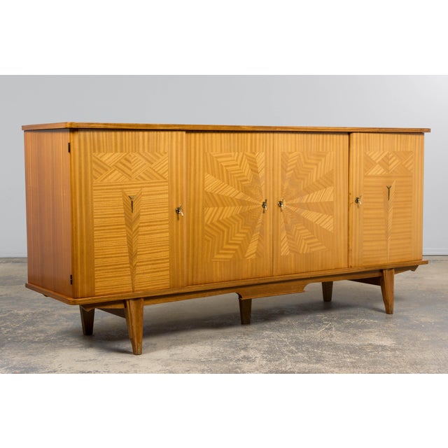1940s French Art Deco Sycamore Maple Sideboard For Sale - Image 9 of 17