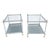 Rectangle Chrome & Brass Smoked Glass Two Tier End Side Tables - A Pair For Sale