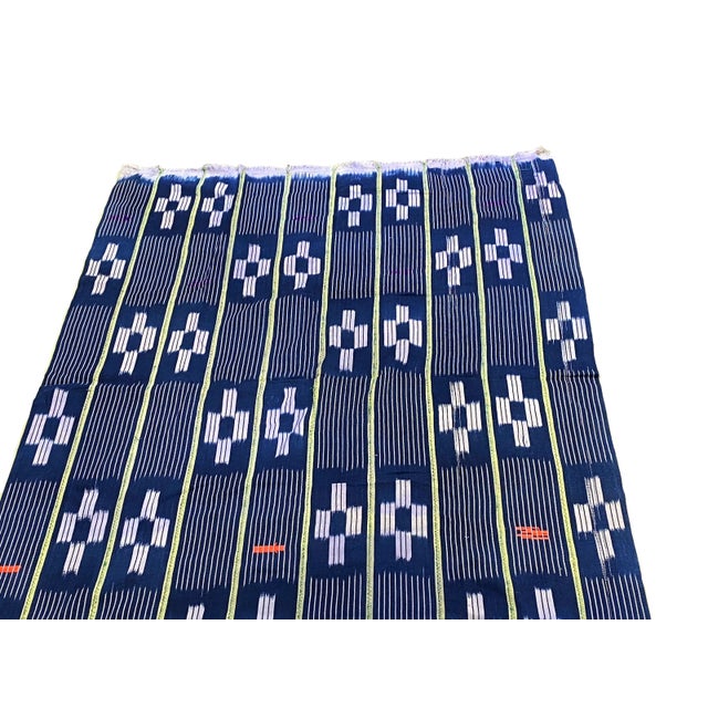 1990s African Vintage Baule /Baoulé Indigo Cloth/Textile For Sale - Image 10 of 12