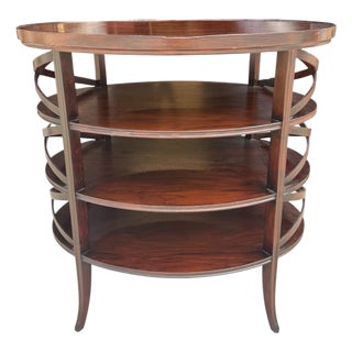 Dessin Fournir Traversa Mahogany Oval Tiered Side Table For Sale