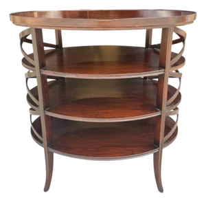 Dessin Fournir Traversa Mahogany Oval Tiered Side Table