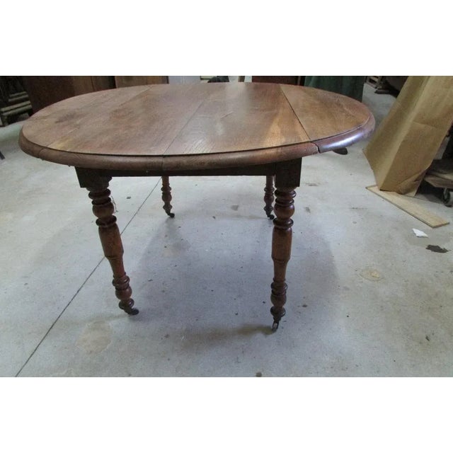 Round Kitchen Table with Oak Shutters, 1900s For Sale - Image 4 of 7