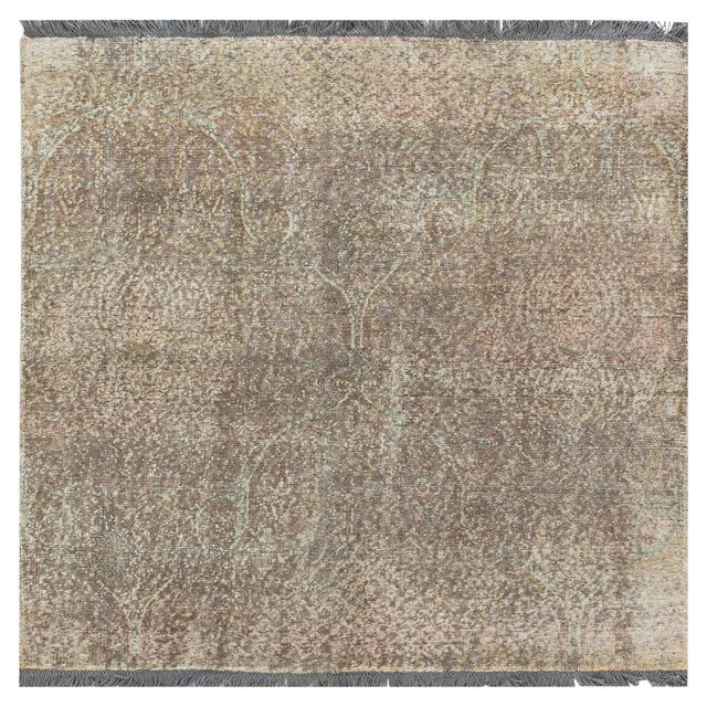 Traditional Inspired Blue Pink Purple Hand Knotted Rug by Doris Leslie Blau For Sale