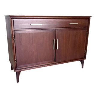 Vintage Walnut and Brass Sideboard by Statton For Sale