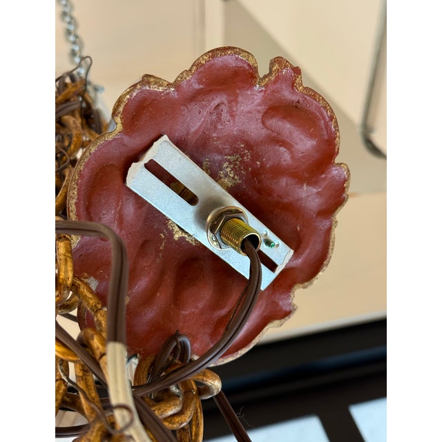 Gold In the Style of Dennis & Leen Golden Crystal Chandelier For Sale - Image 8 of 12