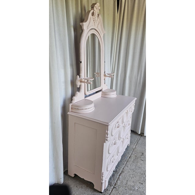 Victorian Pink Dresser With Mirror, Circa 1920's For Sale In Los Angeles - Image 6 of 14