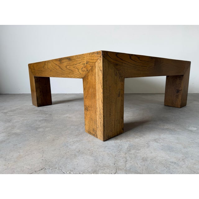 1980s Postmodern Parsons-Style Checkered Wood Coffee Table For Sale - Image 10 of 12