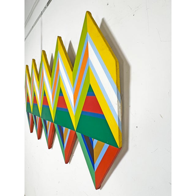 C. 1960s Op Art Shaped Canvas Painting For Sale - Image 10 of 11