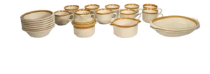 Stone Manor Mikasa F5800 Complete Dining Dishes Mid Century Modern - Set of 21