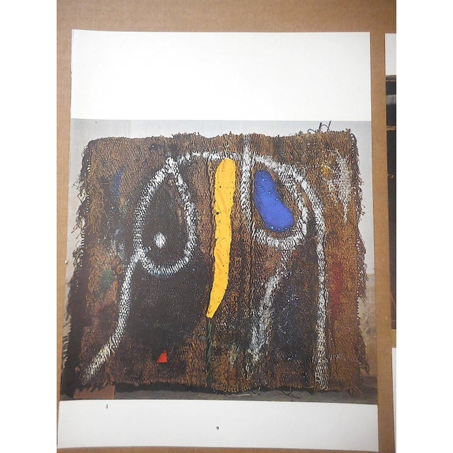 Mid-Century Modern Vintage Mid 20th C. Quadrichrome Photographic Prints-Derriere Le Miroir-Miro-Tapestries-A Pair For Sale - Image 3 of 7