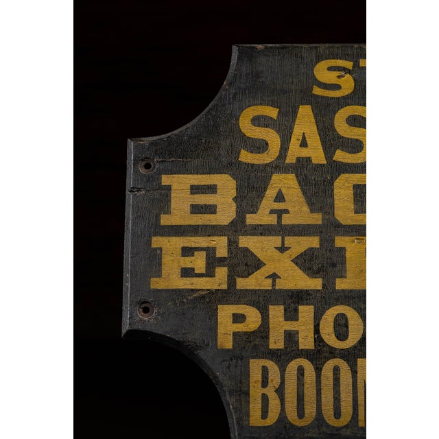 Antique "Baggage Express" Hand-Painted Wooden Sign For Sale - Image 4 of 7