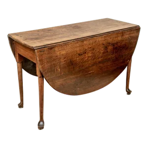 Early 19th Century Antique Queen Anne Mahogany Drop Leaf Dining Table