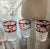 Antique Bohemian red vine to clear crystal cut small tumblers set of 3 pcs. Beautiful bareare set.