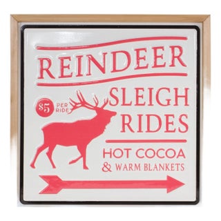 Reindeer Rides Wall Sign 15.5"SQ For Sale