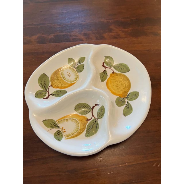 Late 20th Century Italian Lemon Divided Ceramic Serving Dish For Sale - Image 5 of 7