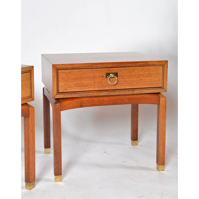 Brown Mid-Century E-Gomme Collector Range Bedside Tables in Walnut and Brass from G Plan, 1960s, Set of 2 For Sale - Image 8 of 18
