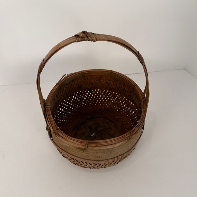 Vintage 20th Century Asian Ikebana Flower Basket For Sale - Image 4 of 13