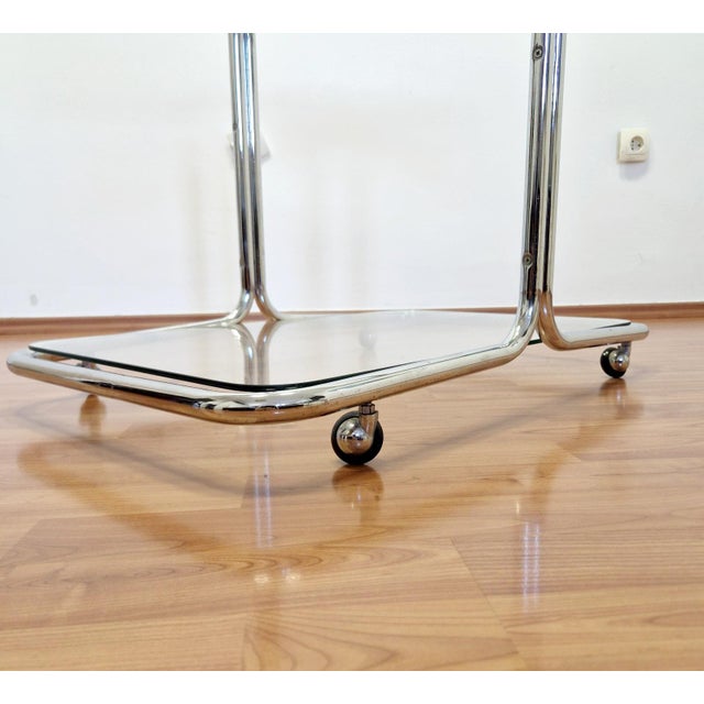 Mid-Century Modern Chrome and Glass Bar Cart, Italy, 1960s For Sale - Image 13 of 14