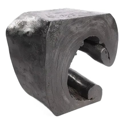 Black Half Ring Organic Accent or Side Table For Sale