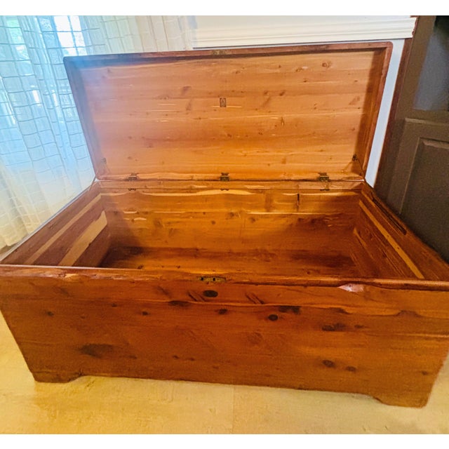 Wood Vintage Mid-Century Solid Pine Cedar Chest by Bally MFG Co For Sale - Image 7 of 15