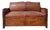 French Leather Mustache Back Sofa Bed, 1930s For Sale
