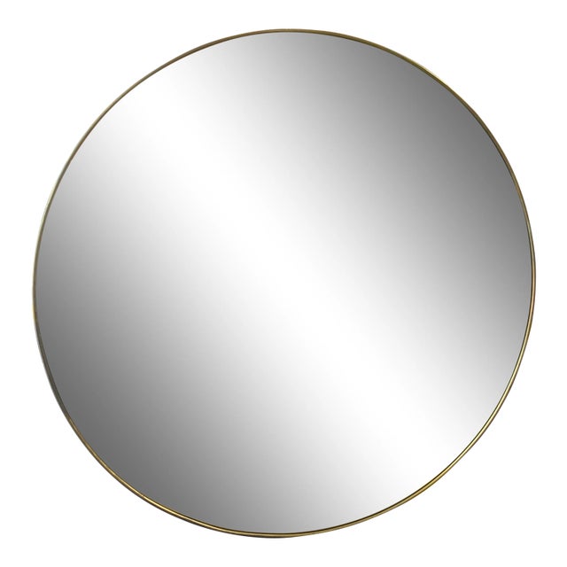 1960 Mid Century Italian Round Wall Mirror, Italy For Sale