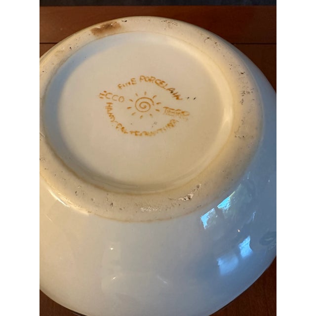 Vintage Ecco Terra Porcelain Hand Painted Pot Black and White - Set of 2 For Sale - Image 10 of 12