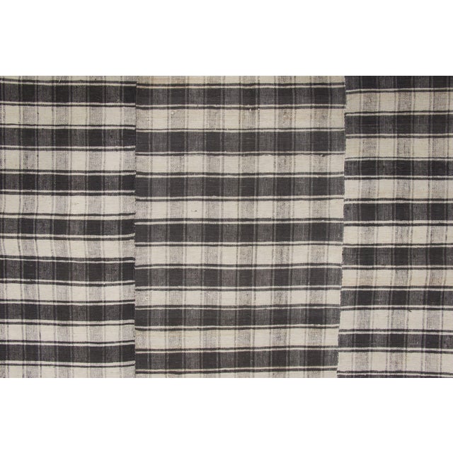 1950s Vintage Panelled Kilim Wool Rug With Checks Design by Rug & Kilim, 1950-1959 For Sale - Image 5 of 9