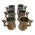 1990s Lion Handle One Pint Pewter Tankard Mugs Handmade in Sheffield England - Set of 6 For Sale