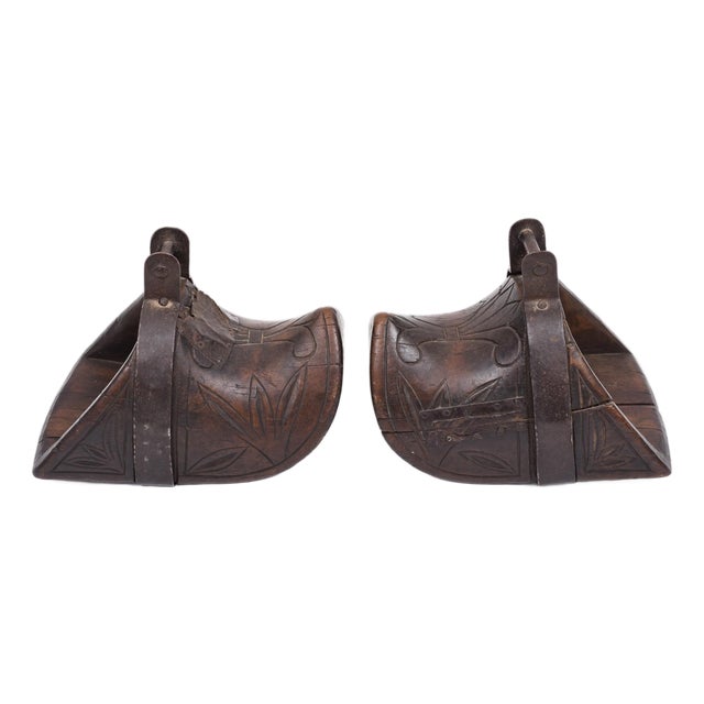 Antique Spanish Colonial Wooden Stirrups—A Pair For Sale