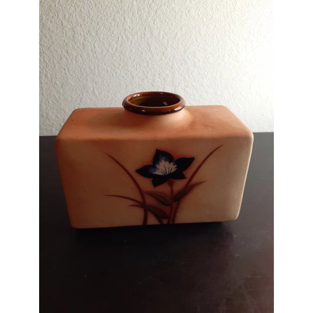 This is an EXQUISITE Vintage Handpainted Oriental Floral Ceramic 4"x6" Tea Caddy. Missing the Lid. Can be used as...