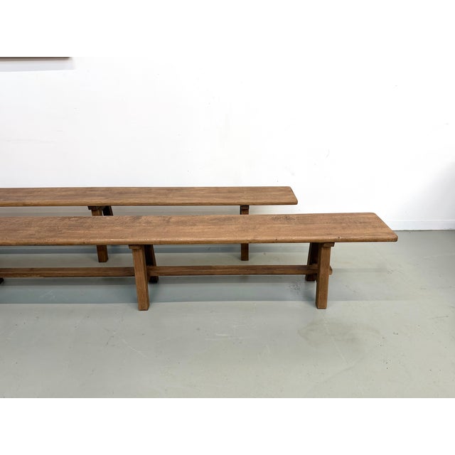 Benches in Oak, 1950s, Set of 2 For Sale - Image 6 of 15