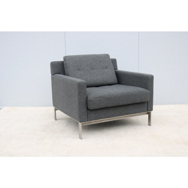 Mid-Century Modern Mid-Century Modern Style Coalesse Millbrae Lifestyle Gray Wool Lounge Chair For Sale - Image 3 of 13